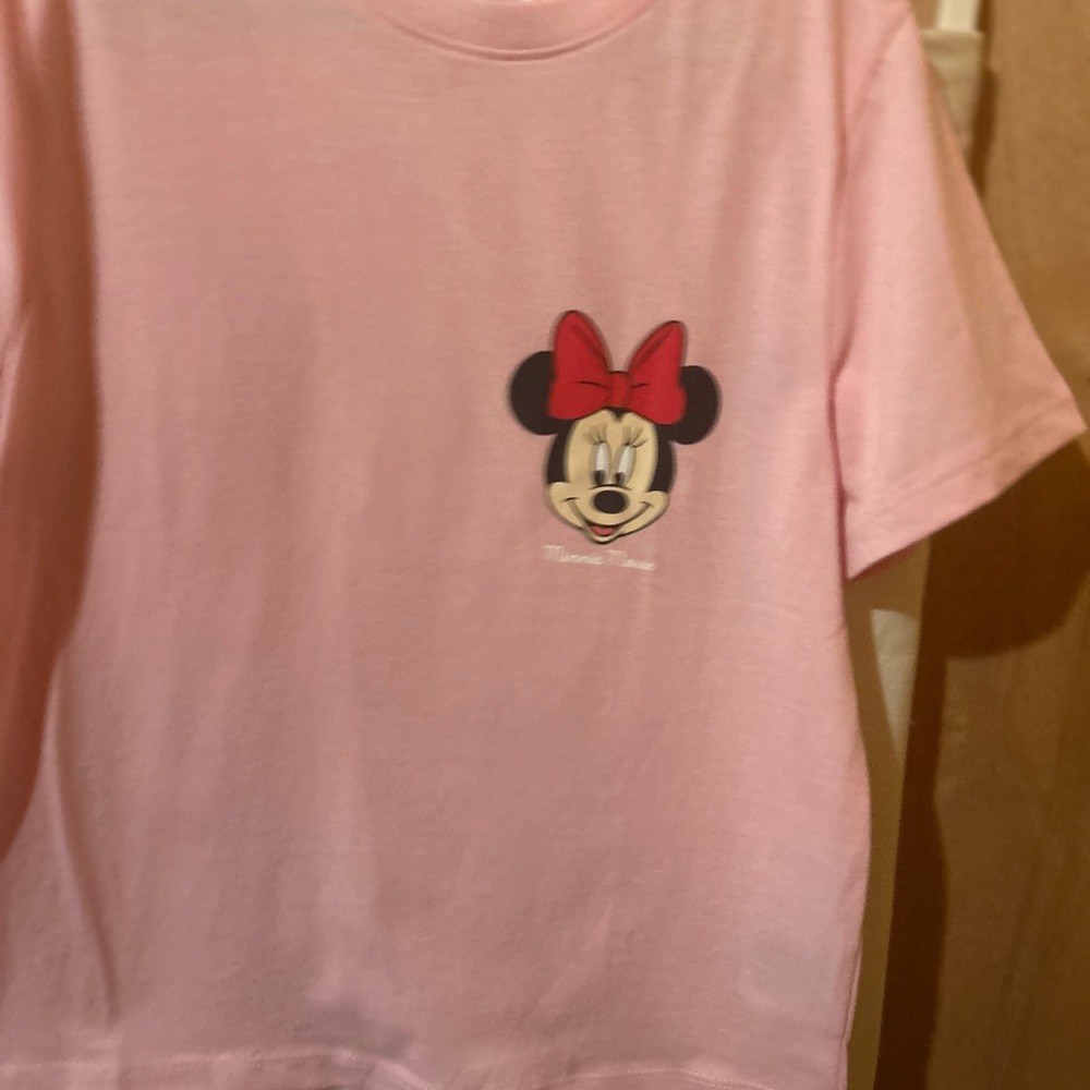 H&M Pink Tee with Minnie Mouse Graphic